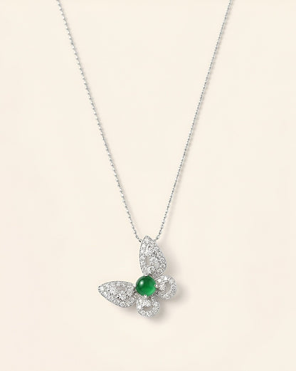 阳绿翡翠蝴蝶项链| Sunny Green Jade Butterfly Necklace