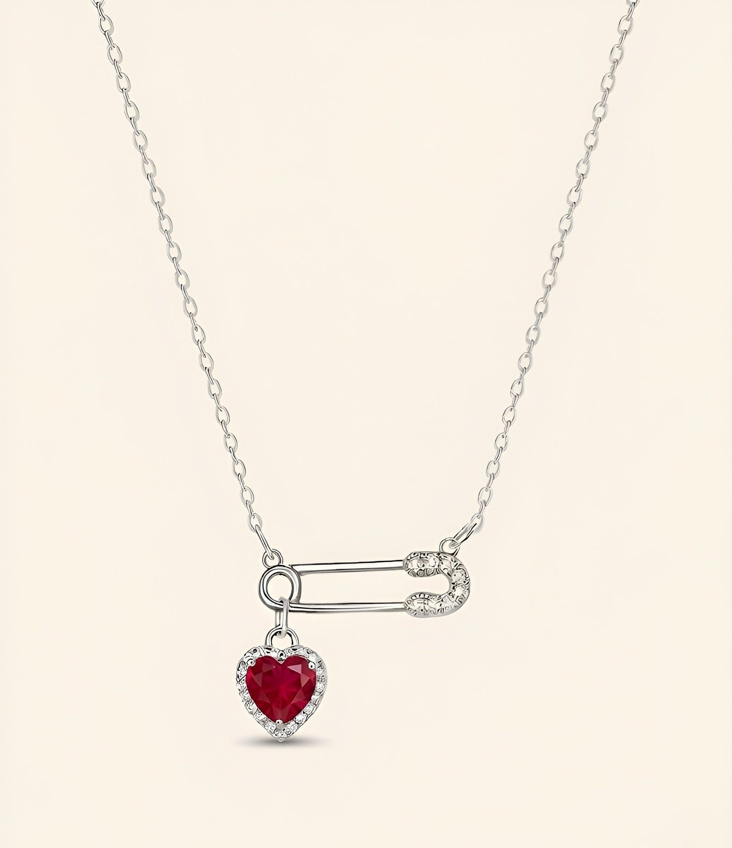 Everhold Heart Necklace-Red