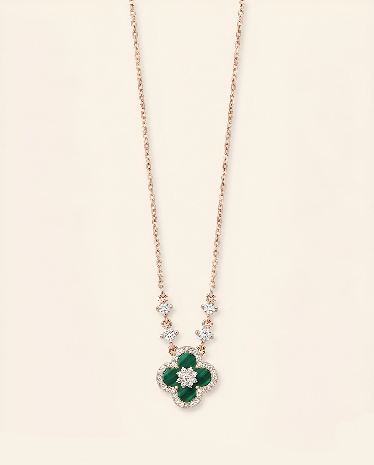 Malachite-Clover Necklace