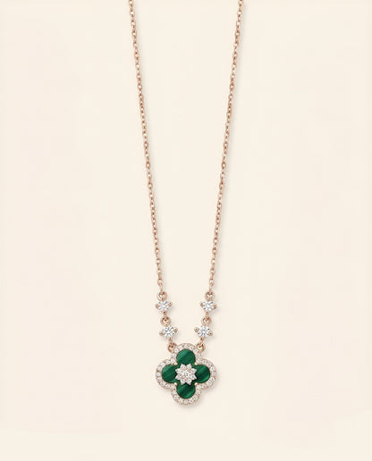 Malachite-Clover Necklace
