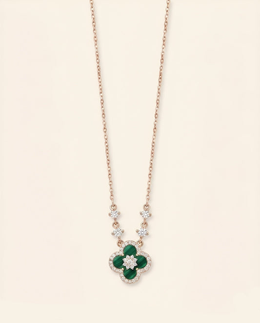 Malachite-Clover Necklace