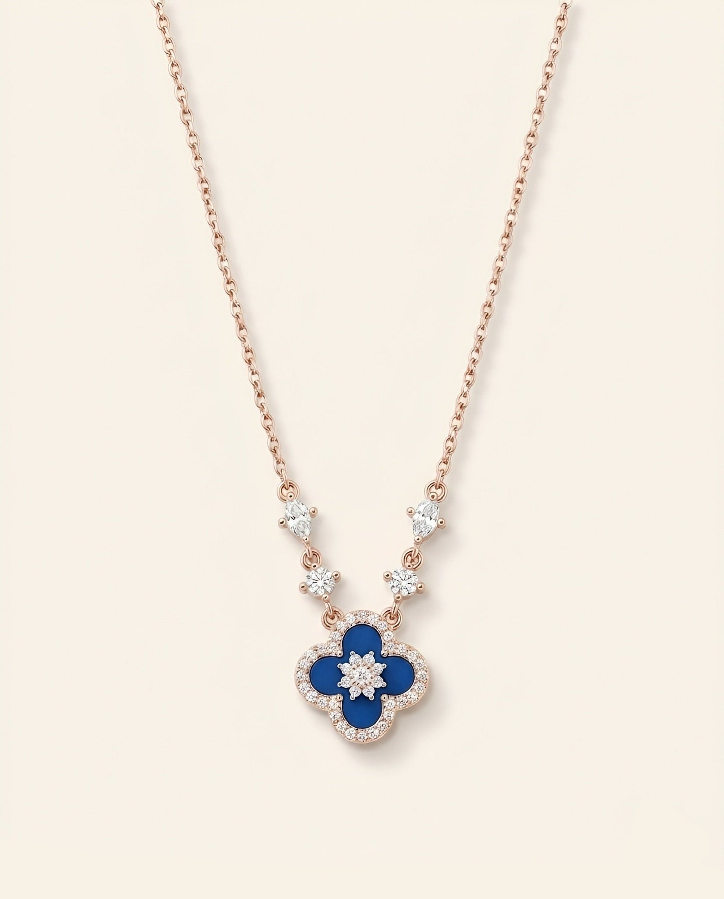 Blue Lapis-Clover Necklace