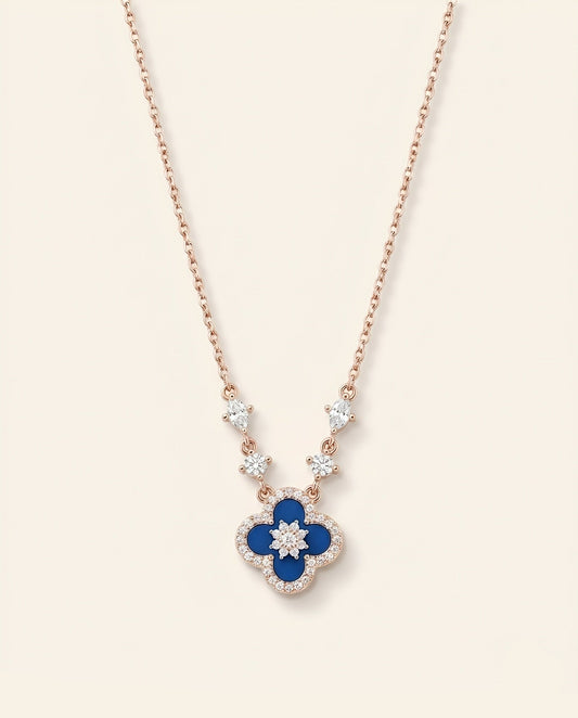 Blue Lapis-Clover Necklace
