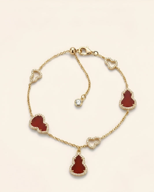 双面红玉髓葫芦手链｜Dual Sided Crimson Agate Gourd Bracelet
