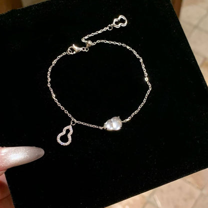白冰葫芦手链 (Aqua White Grace Gourd Bracelet)