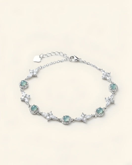 冰露四叶草翡翠 | Icy Dew Clover Jadeite Bracelet