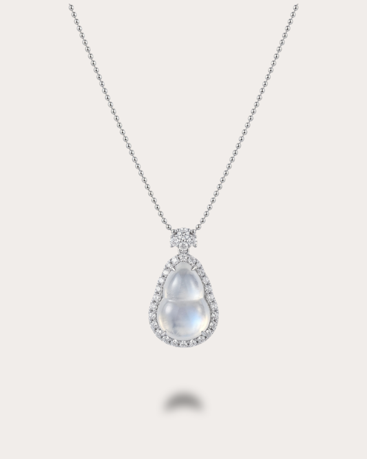 炸光冰白葫芦｜Aqua White Gourd Necklace