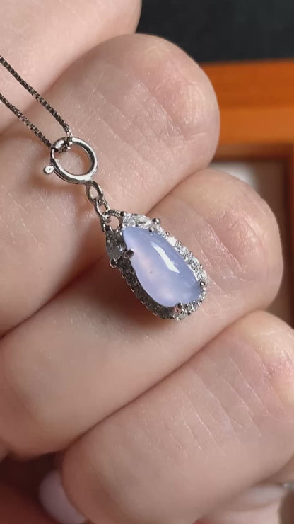冰紫随形万能扣翡翠吊坠｜Icy Lavender Freeform Burmese Jade