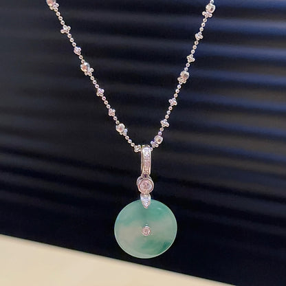 飘花平安扣【含项链】（Green Peace Circle Necklace）